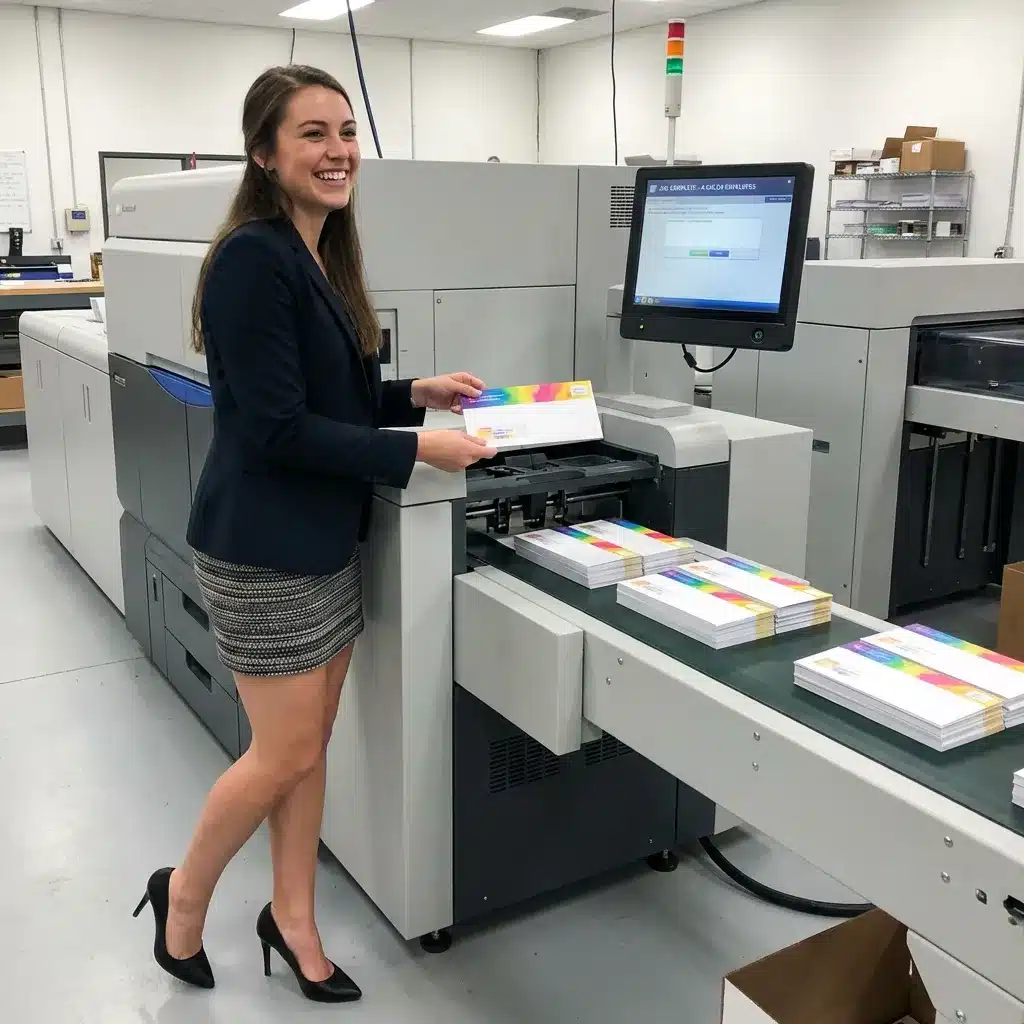 Email the customer at The Digital Press, informing them of their four-color envelopes as they are printed.