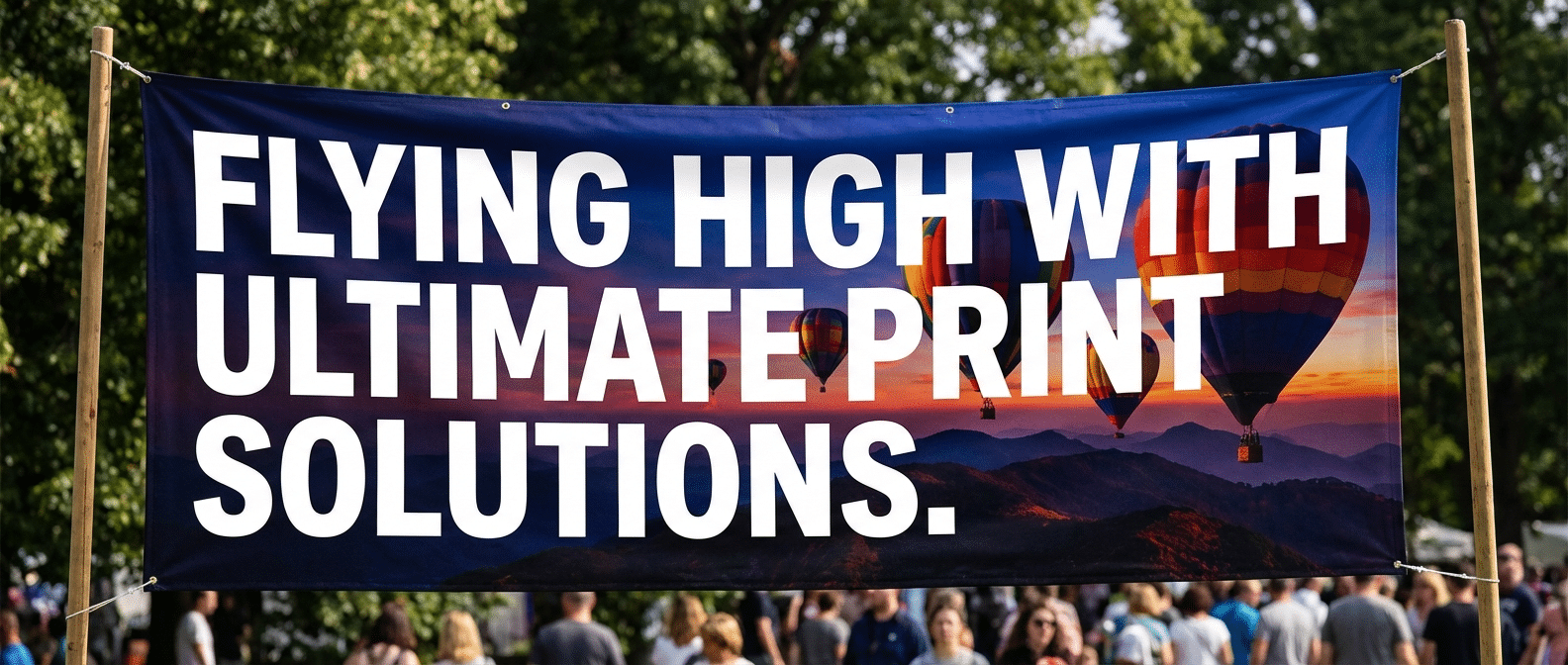Sample Banner: "Flying High with Ultimate Print Solutions"